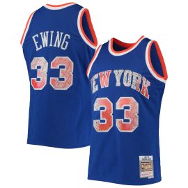 Patrick Ewing New York Knicks Mitchell & Ness 1991/92 Hardwood Classics 75th Anniversary Diamond Swingman Jersey - Blue