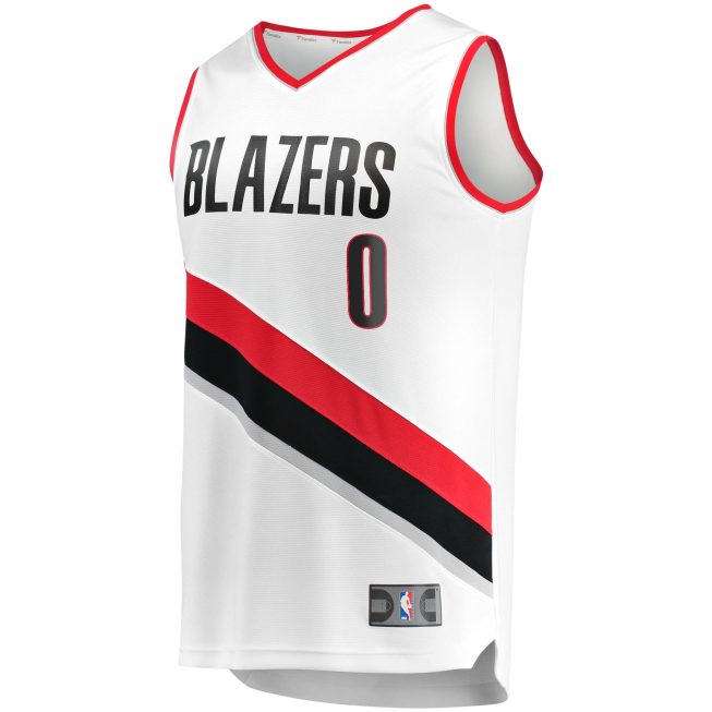 Damian Lillard Portland Trail Blazers Fanatics Fast Break Replica Jersey - Association Edition - White - Image 2