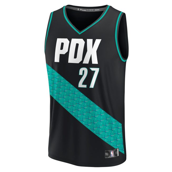Jusuf Nurkic Portland Trail Blazers Fanatics Fastbreak Jersey - City Edition - Black - Image 2