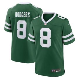 Aaron Rodgers 8 New York Jets Game Men Jersey - Legacy Green