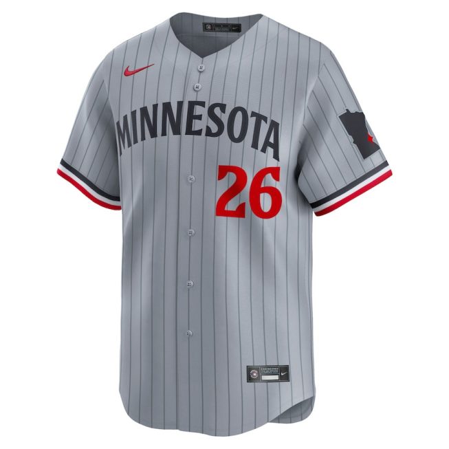 Max Kepler 26 Minnesota Twins Road Limited Men Jersey - Gray - Image 2