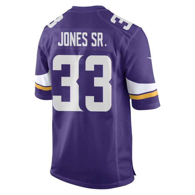 Aaron Jones Sr. 33 Minnesota Vikings Super Bowl LIX New Orleans Patch Game Men Jersey - Purple - Image 2