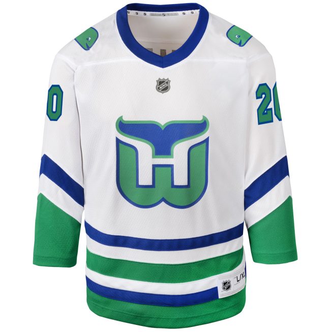 Sebastian Aho Carolina Hurricanes Youth Whalers Replica Jersey - White - Image 2