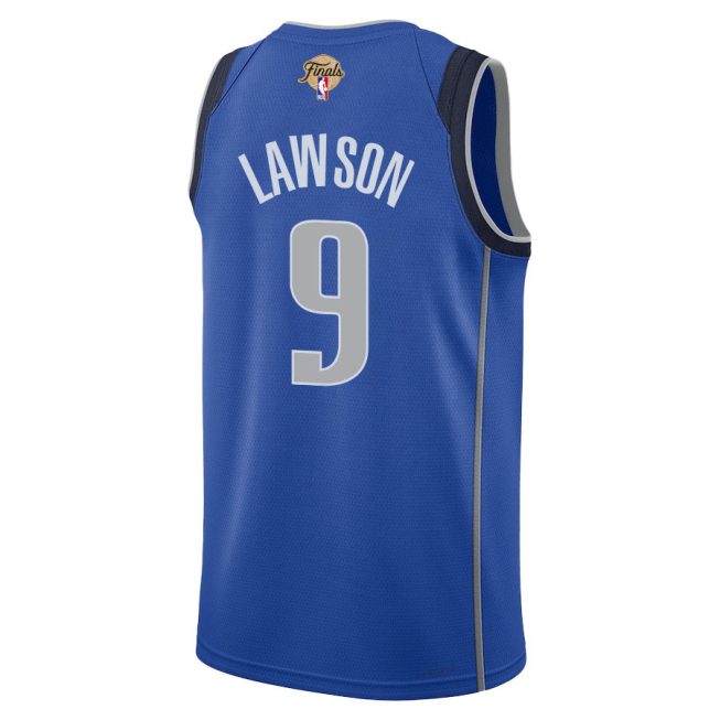 A.J. Lawson 9 Dallas Mavericks 2024 FINALS PATCH Swingman Jersey - Icon Edition - Blue - Image 3