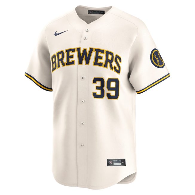Corbin Burnes 39 Milwaukee Brewers Home Limited Player Men Jersey - Cream - Image 2
