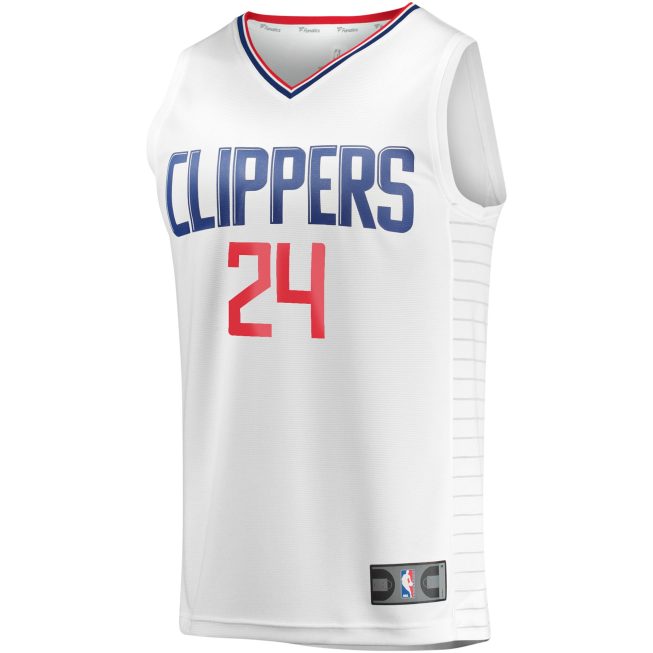 Norman Powell LA Clippers Fanatics Youth Fast Break Player Jersey - Association Edition - White - Image 2
