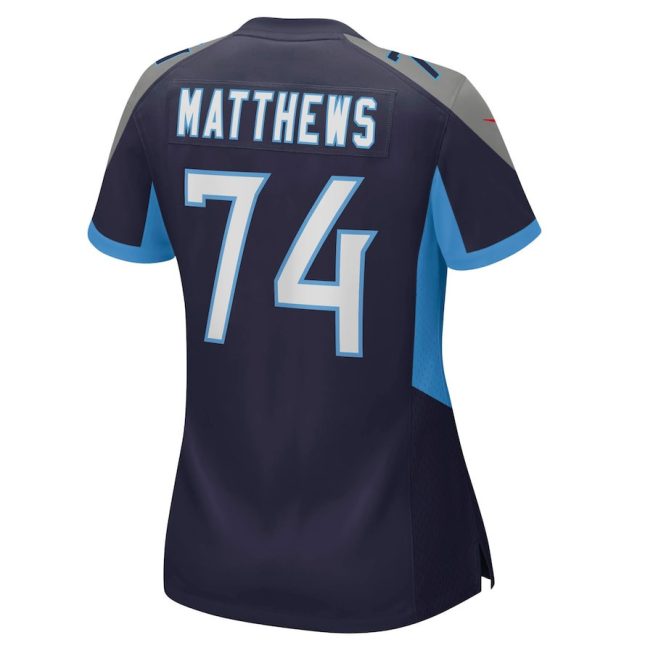 Bruce Matthews 74 Tennessee Titans Women Retired Jersey - Navy - Image 3