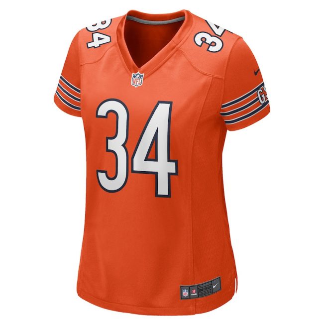 Walter Payton 34 Chicago Bears Women Retired Jersey - Orange - Image 2