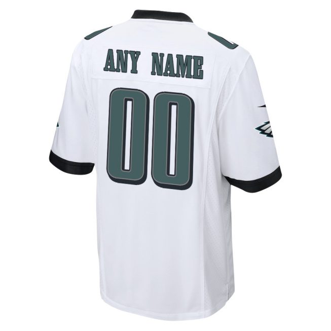 Philadelphia Eagles 2023 Playoffs Patch Game Men Custom Jersey - White - Image 3