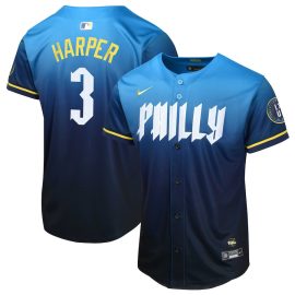 Bryce Harper 3 Philadelphia Phillies 2024 City Connect Limited YOUTH Jersey - Blue