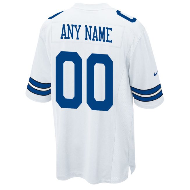 Dallas Cowboys 2023 Playoffs Patch Game Men Custom Jersey - White - Image 3