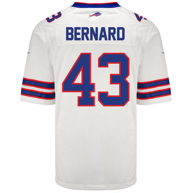 Terrel Bernard 43 Buffalo Bills Men Away Game Jersey - White - Image 3