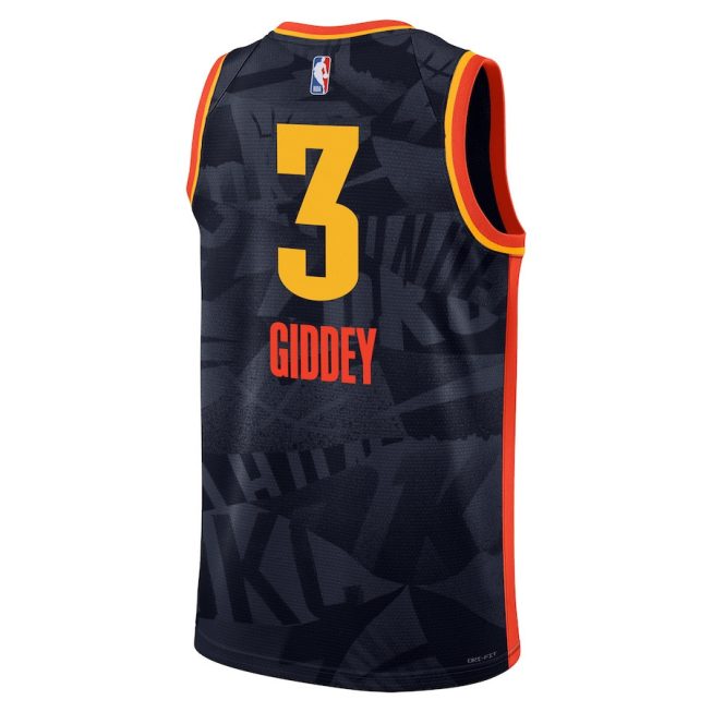 Josh Giddey 3 Oklahoma City Thunder 2023/24 City Edition Swingman Jersey - Navy - Image 3