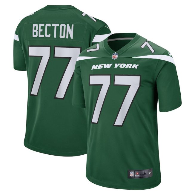 Mekhi Becton 77 New York Jets Men Game Jersey - Gotham Green