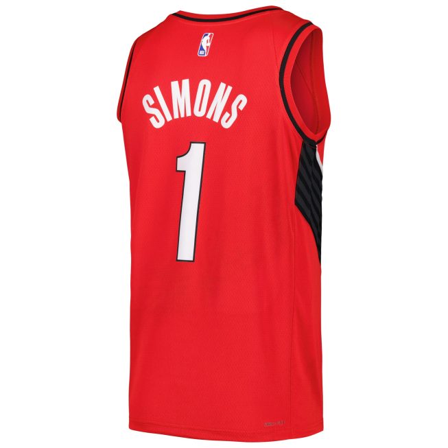 Anfernee Simons Portland Trail Blazers Jordan Brand Swingman Player Jersey - Statement Edition - Red - Image 3