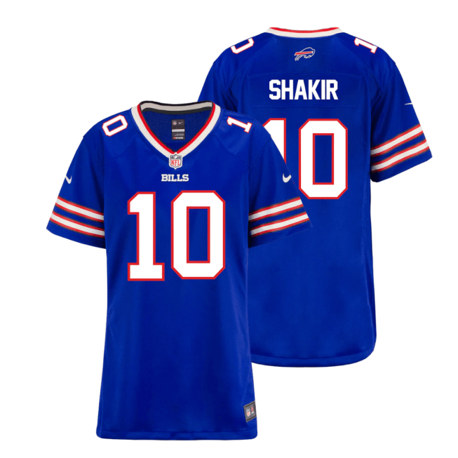 Khalil Shakir 10 Buffalo Bills Women Home Game Jersey - Royal