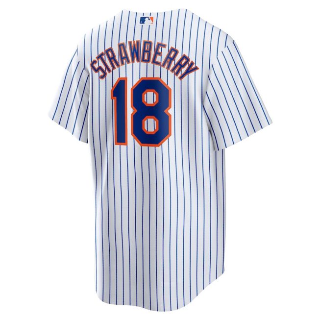 Darryl Strawberry 18 New York Mets Home Men Player Jersey - White - Image 3