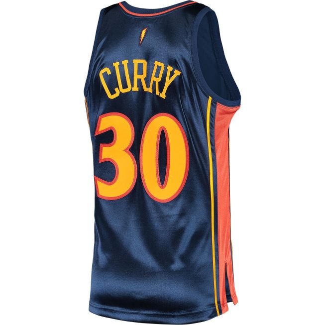 Stephen Curry Golden State Warriors Mitchell & Ness 2009/10 Hardwood Classics Authentic Jersey - Navy - Image 3