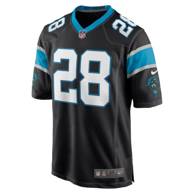 Mike Davis 28 Carolina Panthers Men's Game Jersey - Black - Image 2
