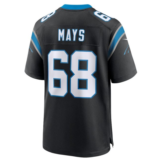 Cade Mays 68 Carolina Panthers Men Team Game Jersey - Black - Image 3