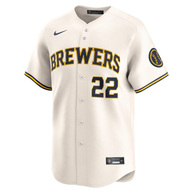 Christian Yelich Milwaukee Brewers Home Limited Player Jersey - Cream - Image 2