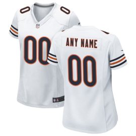 Chicago Bears Women Custom Game Jersey - White
