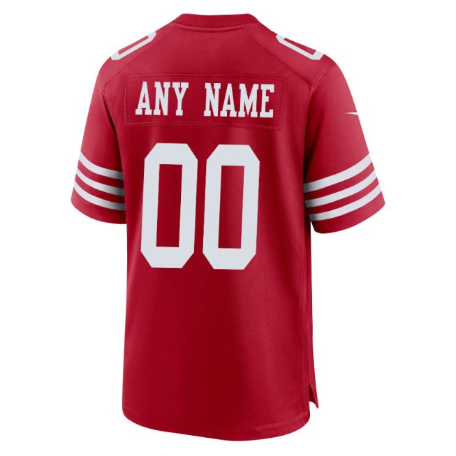 San Francisco 49ers 2024 Divisional Patch Game Men Custom Jersey - Scarlet - Image 3