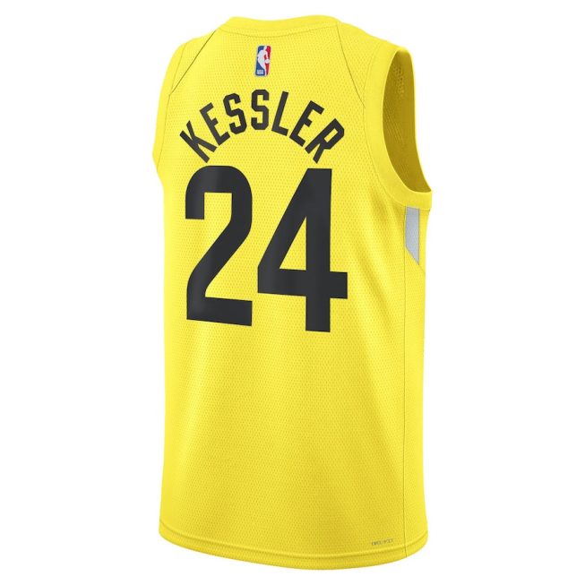 Walker Kessler 24 Utah Jazz Unisex Swingman Jersey - Icon Edition - Gold - Image 3