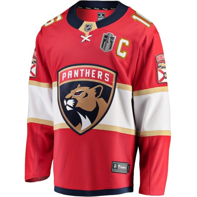 Aleksander Barkov 16 Florida Panthers 2024 Stanley Cup Final Home Breakaway Player Jersey - Red - Image 2