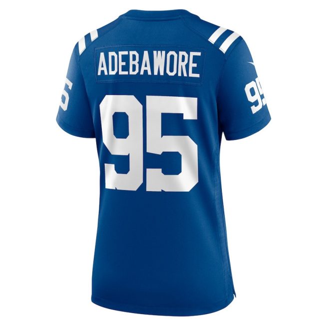 Adetomiwa Adebawore 95 Indianapolis Colts Women Team Game Jersey - Royal - Image 3