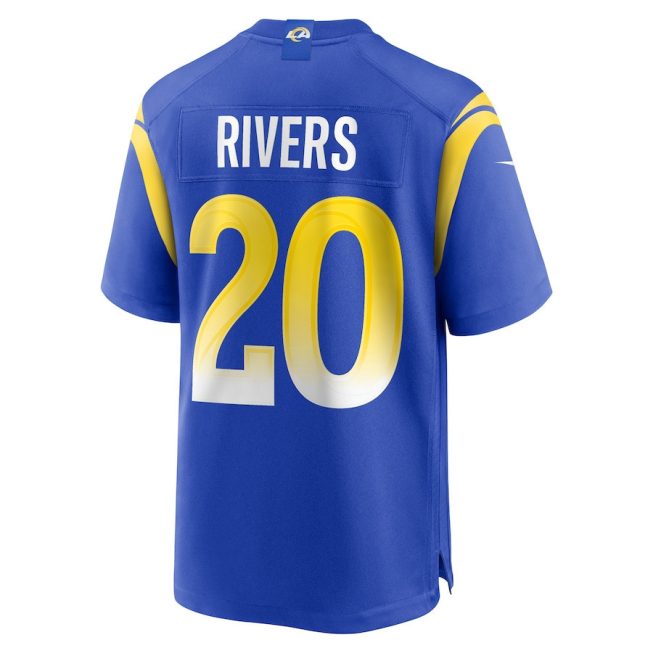 Ronnie Rivers 20 Los Angeles Rams Men Team Game Jersey - Royal - Image 3