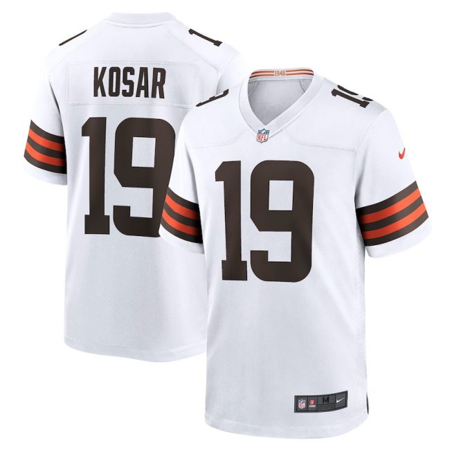 Bernie Kosar 19 Cleveland Browns Men Retired Game Jersey - White