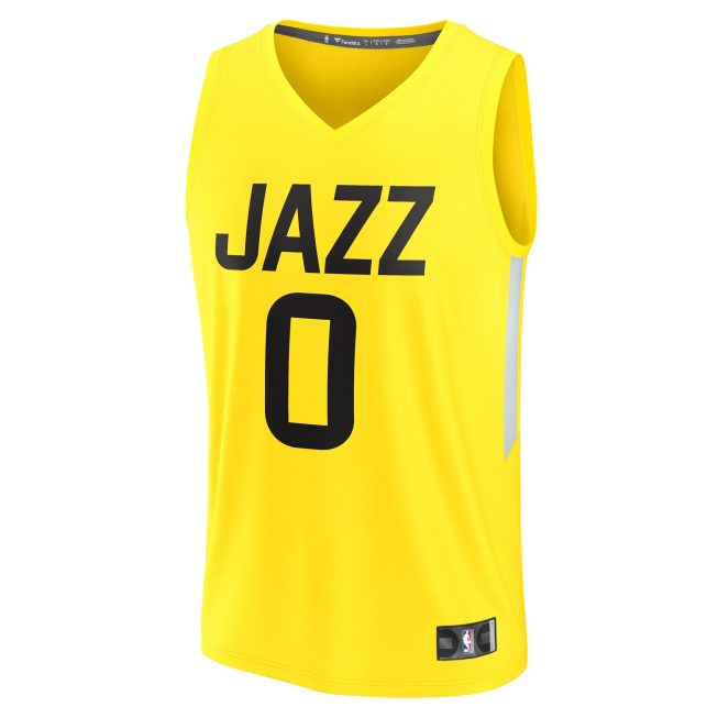 Taylor Hendricks Utah Jazz Fanatics Youth Fast Break Replica Jersey - Icon Edition - Yellow - Image 2