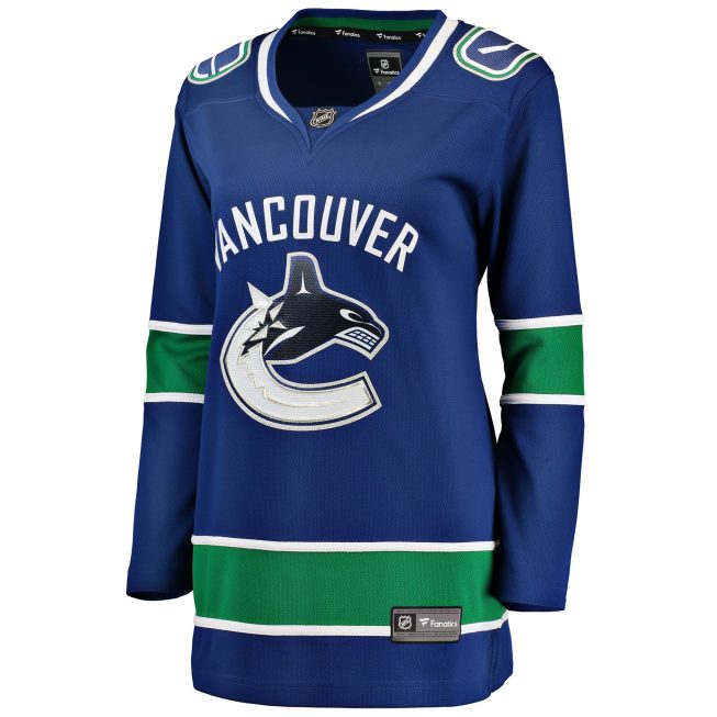 Vancouver Canucks Fanatics Women's Breakaway Home Jersey - Blue - Image 2