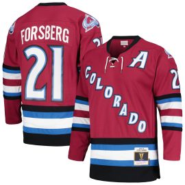 Peter Forsberg Colorado Avalanche Mitchell & Ness 2001/02 Alternate Captain Blue Line Player Jersey - Maroon