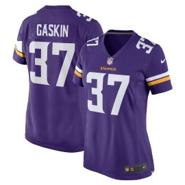 Myles Gaskin 37 Minnesota Vikings Women Team Game Jersey - Purple