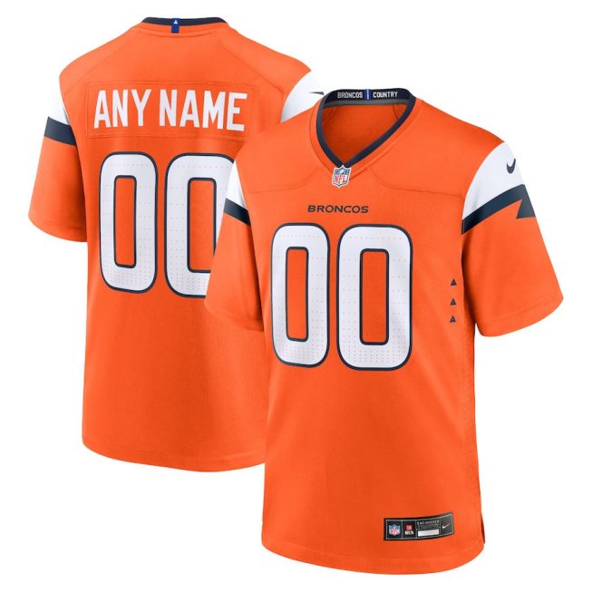 Denver Broncos Custom Game Men Jersey - Orange