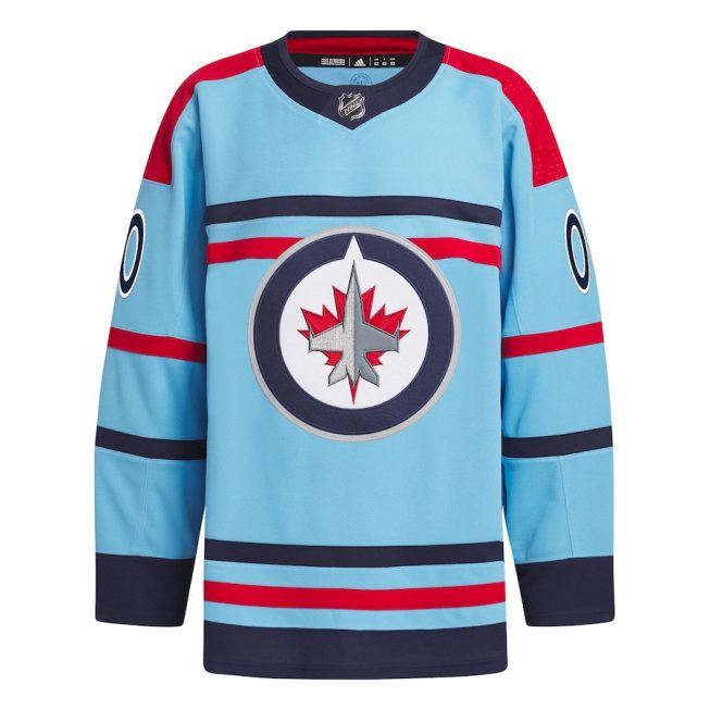 Winnipeg Jets Anniversary Primegreen Custom Men Jersey - Light Blue - Image 2