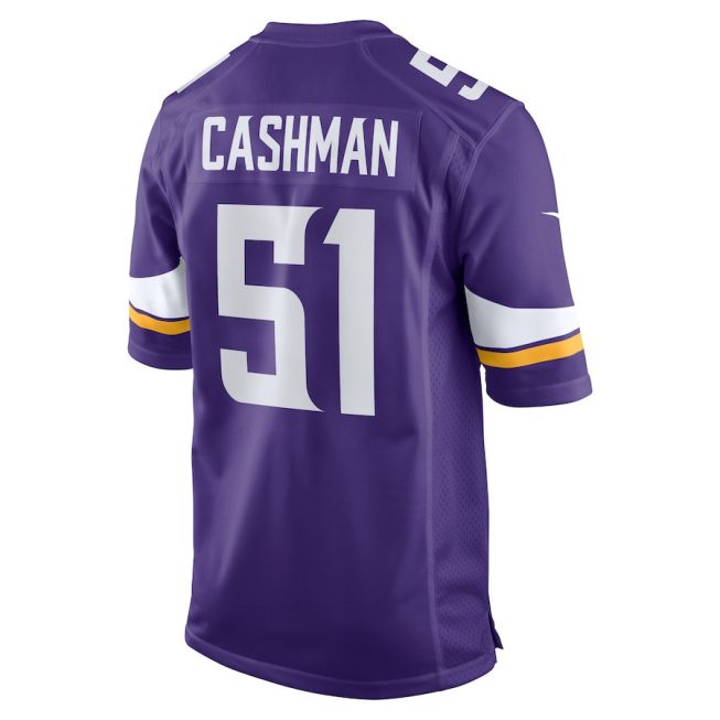 Blake Cashman 51 Minnesota Vikings Team Game Men Jersey - Purple - Image 3