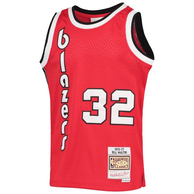 Bill Walton Portland Trail Blazers Mitchell & Ness Youth 1976/77 Hardwood Classics Swingman Jersey - Black - Image 2