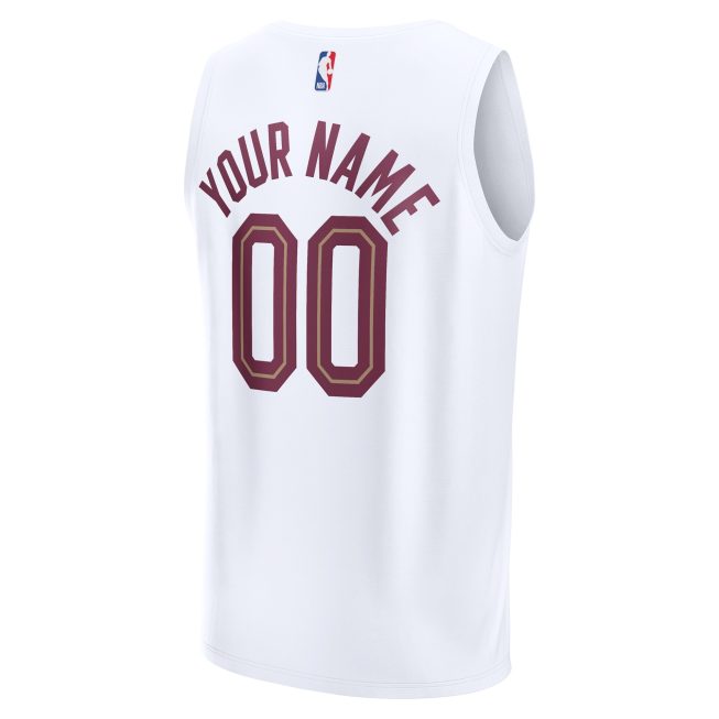 Cleveland Cavaliers Fanatics Fast Break Custom Replica Jersey - Association Edition - White - Image 3