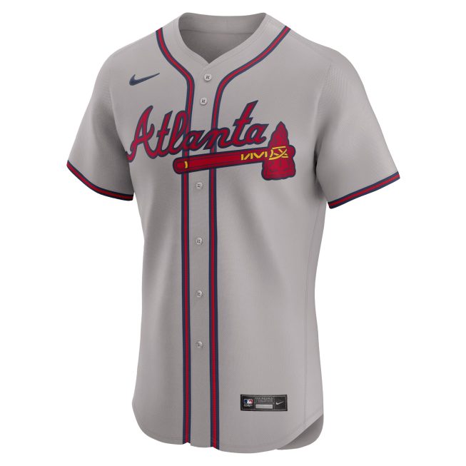 Atlanta Braves Road Elite Jersey - Gray - Image 2