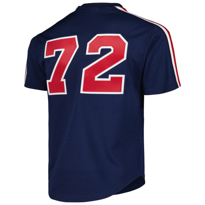 Carlton Fisk Chicago White Sox Mitchell & Ness 1983 Cooperstown Collection Mesh Batting Practice Jersey - Navy - Image 3