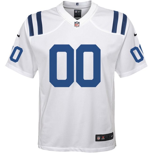 Indianapolis Colts Custom YOUTH Game Jersey - White - Image 2