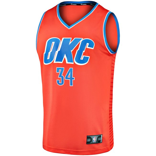 Kenrich Williams Oklahoma City Thunder Fanatics Fast Break Replica Player Jersey - Statement Edition - Orange - Image 2