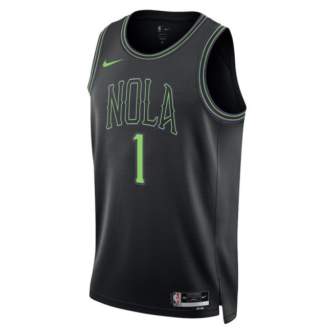 Zion Williamson 1 New Orleans Pelicans 2023/24 City Edition Swingman Jersey - Black - Image 2