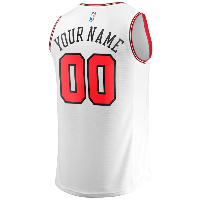 Chicago Bulls Fanatics Youth Fast Break Replica Custom Jersey - Association Edition - White - Image 3