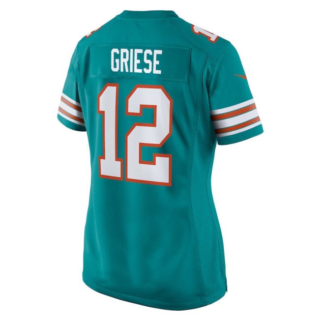 Bob Griese 12 Miami Dolphins Women Retired Jersey - Aqua - Image 3