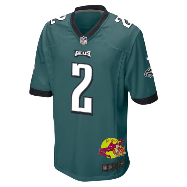 Darius Slay Jr. 2 Philadelphia Eagles Super Bowl LIX New Orleans Patch Game Men Jersey - Midnight Green - Image 3