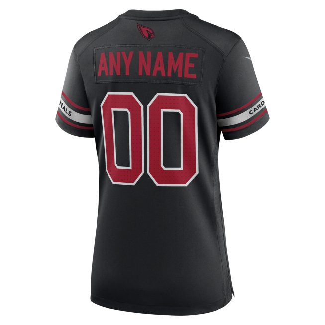 Arizona Cardinals Women's Alternate Custom Game Jersey - Black - Image 3